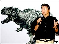  Paul Sereno y un dibujo del dinosaurio